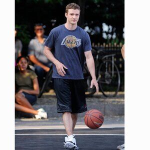 Banner '47 T-Shirt Los Angeles Lakers Logo Charcoal Gray Men's Size L